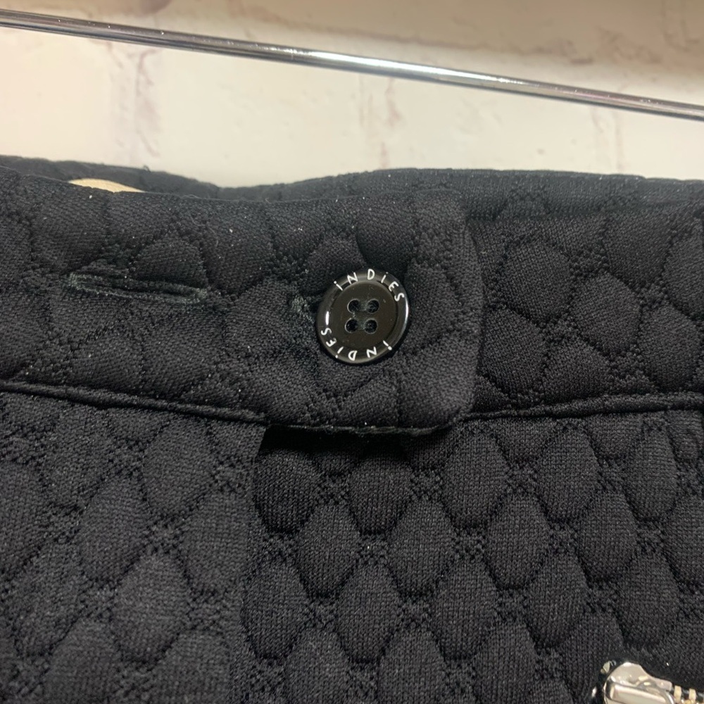 NEW Indies Erwann Black Quilted Pants with Zipper Details Size M - Picture 6 of 11
